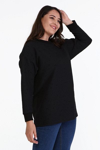 MYLİNE Jacquard Crew Neck Sweatshirt