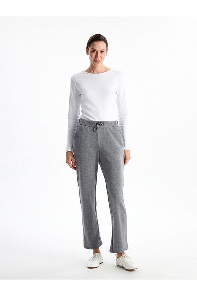 LC Waikiki Lcwaikiki Basic New Black Women's Straight Sweatpants with Elastic Waist