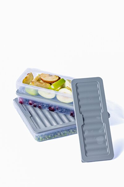 NY HOME Set of 3 - Freshbox Gray Storage Container Suitable for Microwave and Diffraction