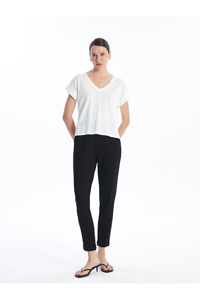 LC Waikiki Pantaloni de trening drepti cu talie elastică LCWAIKIKI Basic pentru femei