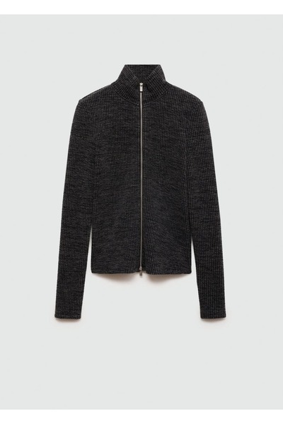 MANGO Woman Jachetă tricotaje cu fermoar