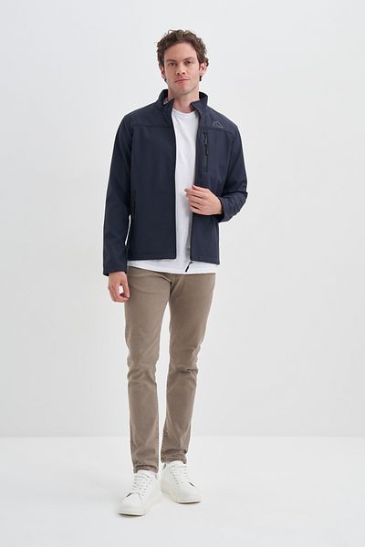 Cazador 23Kceed01046 Navy Blue Men's Soft Shell Slim Fit Front Zippered Slim Fit 96% Polyester Coat