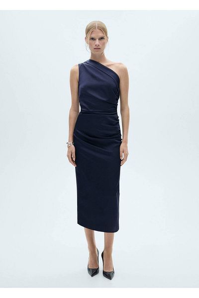 MANGO Woman Rochie plisată asimetrică