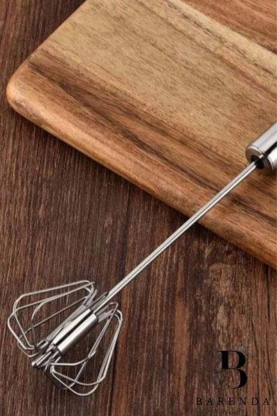 BARENDA Lux Stainless Steel Semi-Automatic Egg Whisk - Practical Hand Whisk Dowry Box