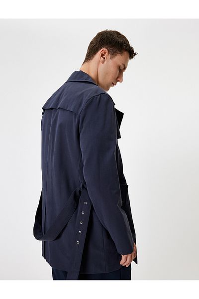 Koton Cotton Blended Slim Fit Trench Coat - Λεπτομέρεια ζώνης