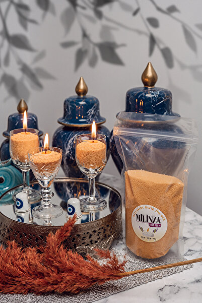 Milinza Toz Mum, 10 Adet Fitil Hediyeli, Kullanıma Hazır Toz Mum 250 Gram