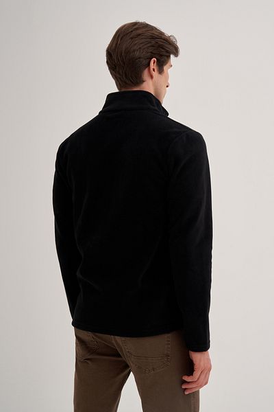 Cazador 24kceeo05633 Cardigan negru pentru bărbați, cu fermoar, cu 3 buzunare, din fleece