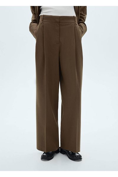 MANGO Woman STRIPED TROUSERS