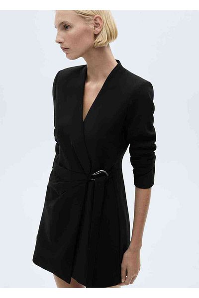 MANGO Woman Buckle wrap dress