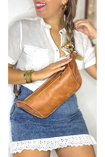 Tuvita Collection Bodrum % 100 Hakiki Deri El Yapımı Kanvas Kemerli Kadın Erk...