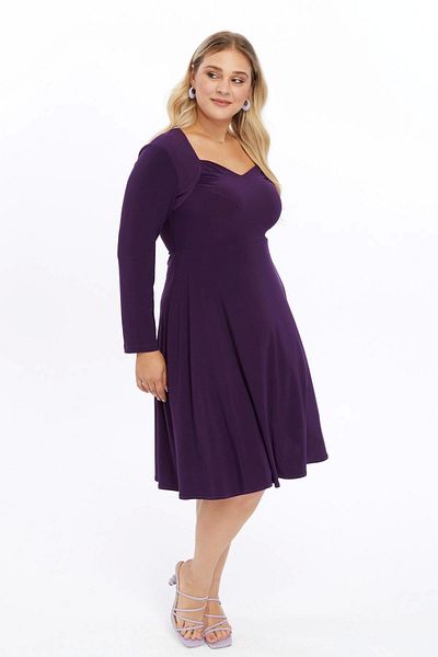 apsen Women's Pentagonal Collar Long Sleeve Detailed Short Knitted Dress 4464/110