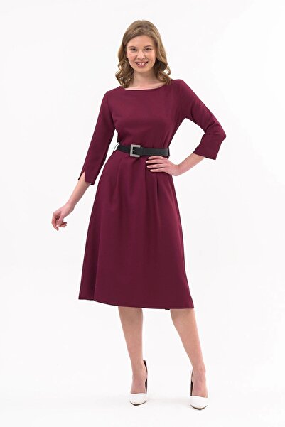 apsen Dámske nové sezónne šaty s opaskom s výstrihom 3809/110