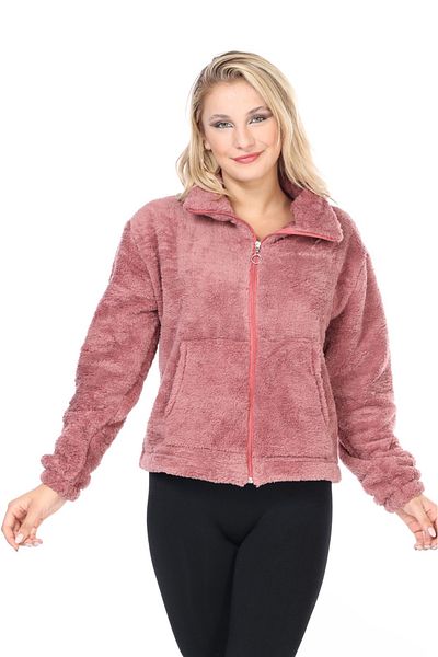 Bluence Women's Wellsoft Soft Zippered Plush Coat