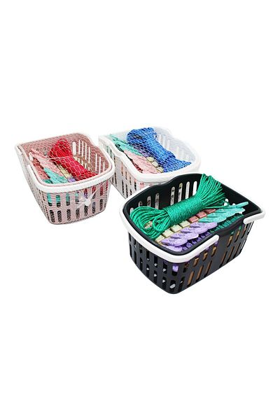 Findit Plastic Basket with Basket - Latch - Laundry Line 20Mt (2818)