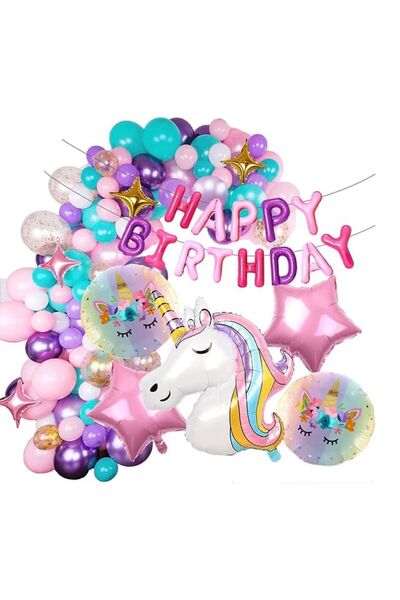 DÜVENCİ TİCARET SET DE BALON DE LAZĂRĂ DE LAZĂRĂ CU BALON UNICORN