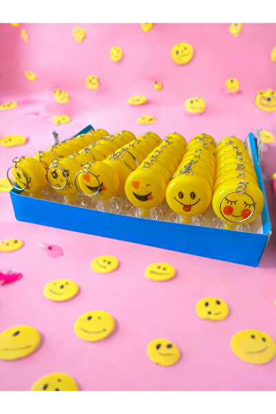 LASAGNA STORE Led Işıklı Oyuncak Emoji Gülen Surat Anahtarlık 6 Adet