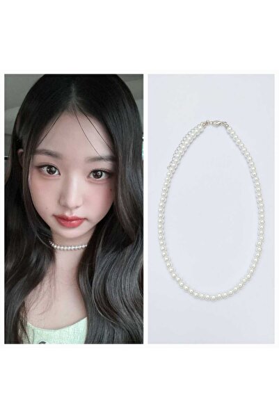 REN AKSESUAR قلادة KPOP IVE Wonyoung Pearl Chooker