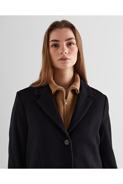 Gant Kadın Siyah Klasik Yaka Mont