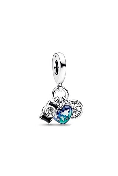 Zeich Aksesuar Kamera, Kalp Ve Pusula Üçlü Sallantılı Charm