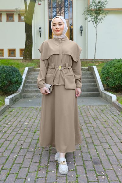LOCCO Mink Belted Women's Skirt Set