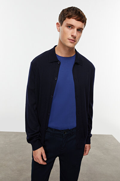 Mudo Polo Neck Merino Wool Cardigan