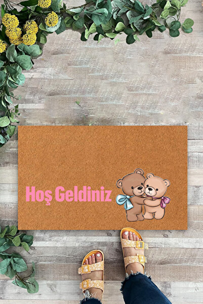 KARMAT Welcome Doormat, Teddy Bear Mat, Indoor and Outdoor Decorative Door Mat