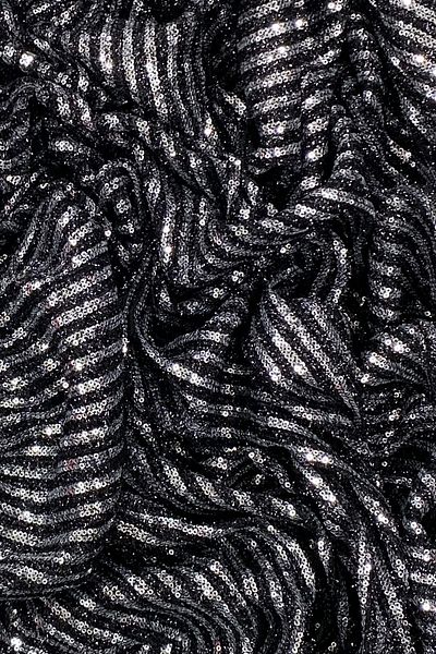 Mu Art Bearded Striped Sequin Fabric Sequin Sequin Fabric Evening Dress Engagement Wedding Black