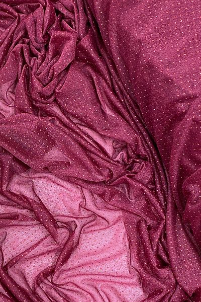 Mu Art Raindrop Glitter Evening Dress with Shawl Tulle Fabric Claret Red 23
