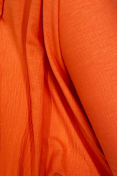 Mu Art Linen Fabric - Organic Fabric - Curtain Fabric - Fine Linen - Fabric for Clothing Drape Orange 7