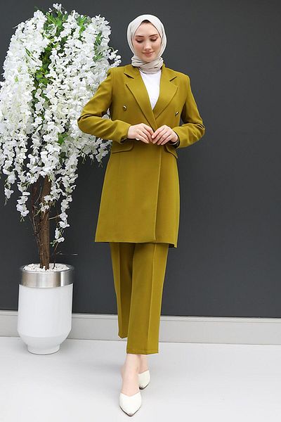 GİZ AGİYİM Σετ μπουφάν Oil Green Blazer