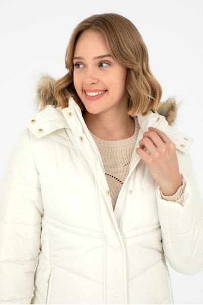 U.S. Polo Assn. U.S. Polo Assn Μακρύ, γούνινο παλτό με κουκούλα κανονικής εφαρμογής (ÖZSE GİYİM)