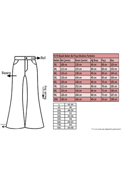 Eslina 9170 Plus Size Nefti Moskino Trousers - Wide Leg