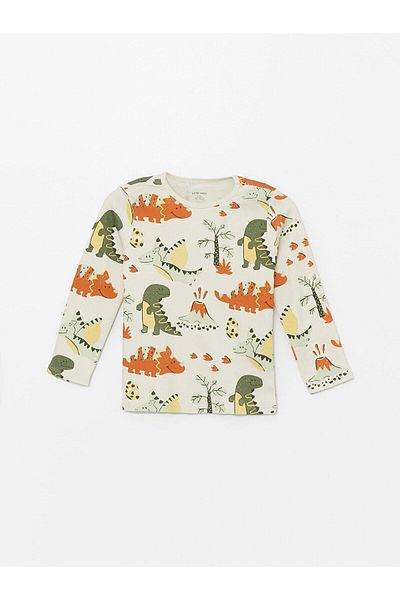 LC Waikiki Crew Neck Long Sleeve Printed Baby Boy Pajama Set