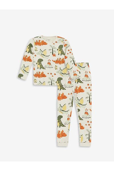 LC Waikiki Crew Neck Long Sleeve Printed Baby Boy Pajama Set