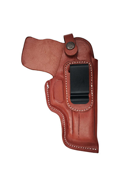 Aresoutdoors Canik TP9 SFX İçin Uyumlu Kemeriçi Deri Silah Kılıfı Kahve Metal Maşalı