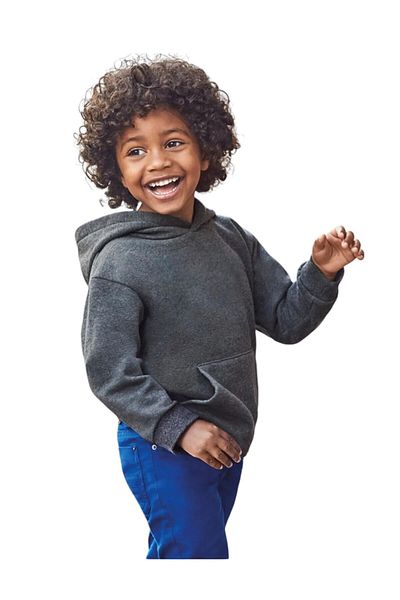 patriko tekstil Hanorac pentru copii unisex de culoare antracit - 3 fire raster, glugă, buzunar cangur
