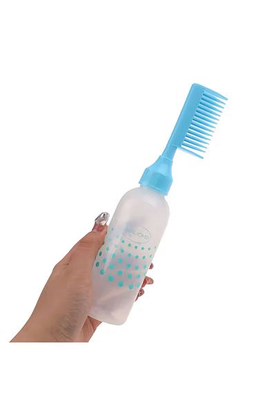 Hombak Hair Care Pack of 2 - Coloring Bottle with Comb, Oil Application Bottle and Long Hair Comb