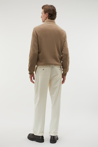 Mudo Zippered Stand Collar Wool Blended Sweater