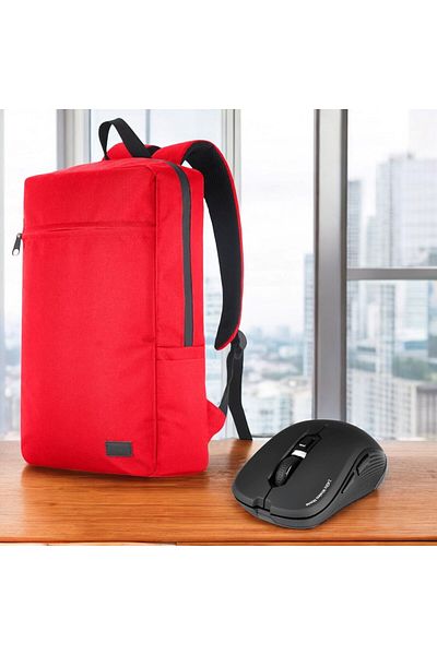 Mila Mila Pr-Ek102 15.6' Waterproof Fabric - Zippered Notebook Backpack and Wireless Mouse