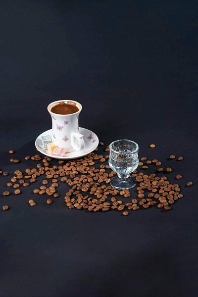 Rasanet Standing Coffee Side Glass Crystal Cut Shot Glass 7cm x 4 cm Set of 6