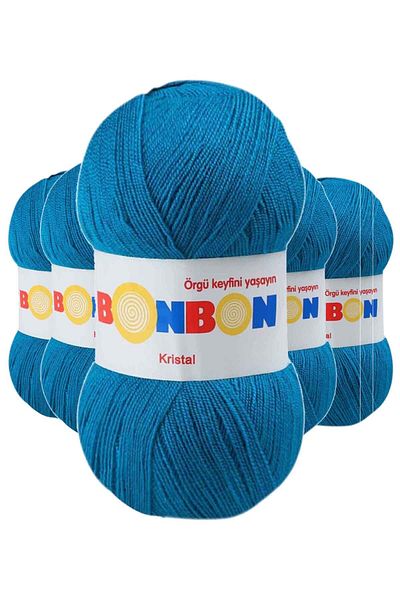 BONBON 5 τεμάχια κρυστάλλινο πλεκτό νήμα ραβδί σκούρο μπλε 98685