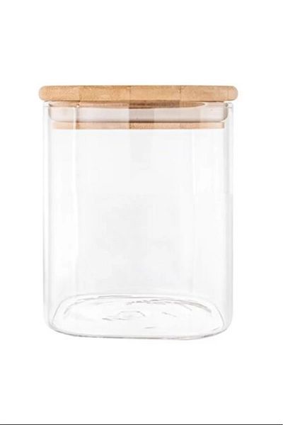 NOBLESTYLE Glass Jar Storage Container with Bamboo Lid 8,5X6 cm Royaleks-Bls6580