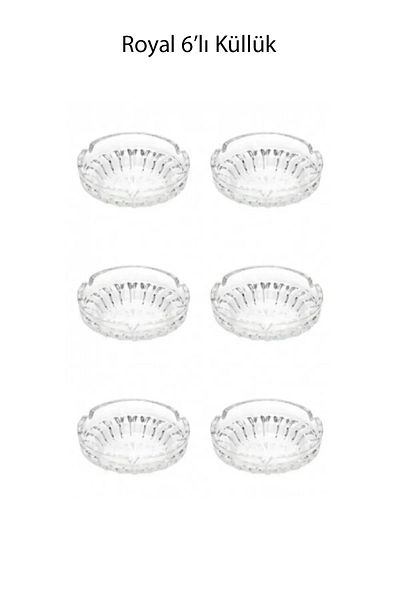 Mu Art Royal 6-Piece Glass Ashtray Royaleks-Ryl-80