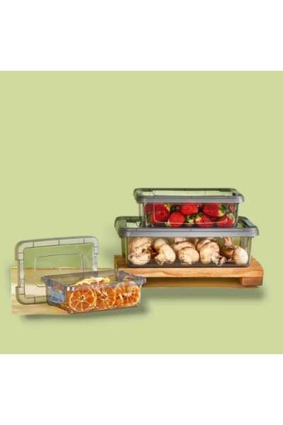 ORGANİZERS FRESH&CLINK SAKLAMA KABI GREY SET(0,80LT-1,5LT-3LT)