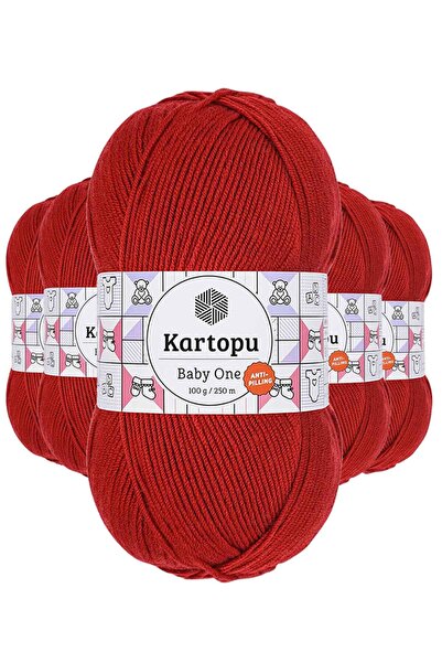 Mestore 5 قطع من صوف الحياكة اليدوي المضاد للبيلينغ باللون الأحمر الداكن K129