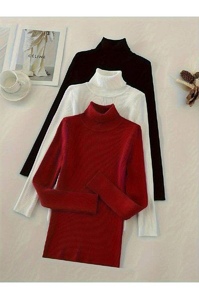 Milo Moda Unisex Cotton Turtleneck Camisole Slimfit Turtleneck Sweater