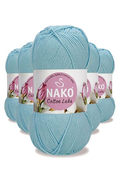 NAKO Ice Blue Cotton Luxury Vest and Tunic Set 5 Pieces - 97564