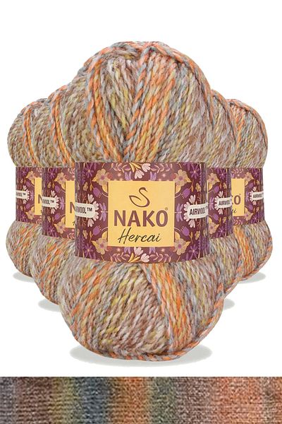 NAKO Hercai Ebruli 5 Pieces Cardigan Sweater - Beanie Hand Knitting Yarn Wool 76035