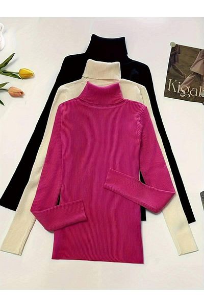 Milo Moda Unisex Cotton Turtleneck Camisole Slimfit Turtleneck Sweater