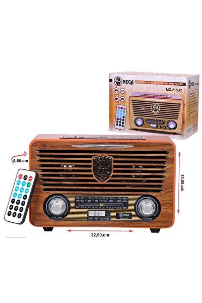 MEGA Mg-215Bt Radyo Nostalji Şarjlı Bt/Usb/Sd/Fm